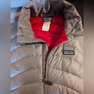 Patagonia Women's Puffer Jacket in Gray Grey With Hot Pink Lining